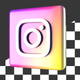 Spinning Loop 3d Instagram Logo Alpha Channel