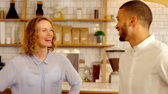 Portrait of happy friends interacting with each other 4k alt