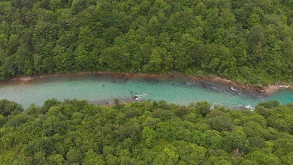 Beautiful Turquoise River in Forest