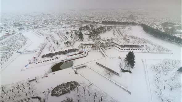 Beautiful landscape top of view at Hakodate city in Hokkaido Japan alt