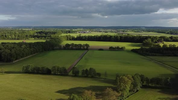 Aerial viewing over agricultural land in the Netherlands. alt