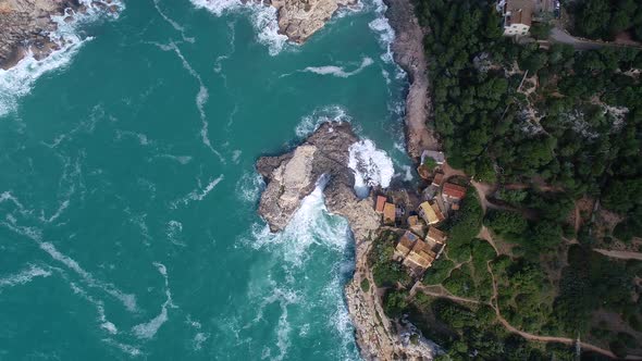 Flight Over Beautiful Seashore at Mallorca