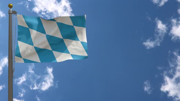 Bavaria Lozengy Flag Bayern (Germany) On Flagpole alt