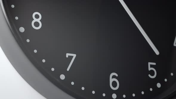 Black Clock Face From 5 To 8 Hours O'clock