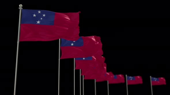 Samoa Row Flag With Alpha