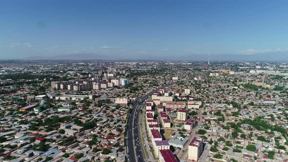 A Panorama of a Residential Area of Tashkent Shoot From a Drone on the Afternoon alt