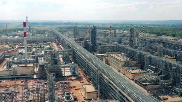 Refinery Plant with Its Premises Filmed From the Outside alt