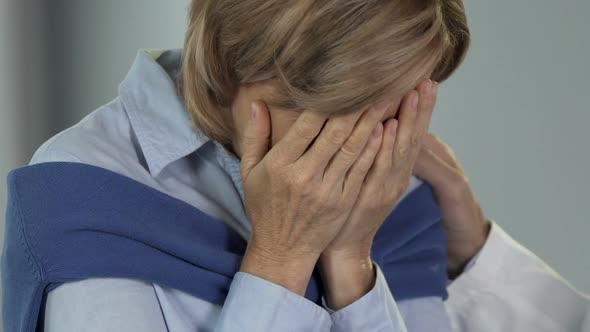 Upset Woman Crying From Despair and Hopelessness, Disappointing Diagnosis alt