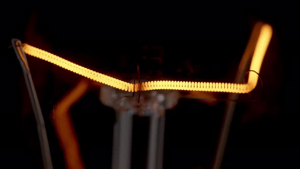 Turning the bulb on and off, Macro tungsten filament