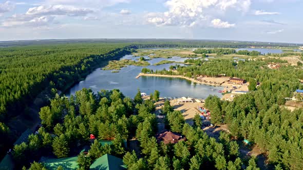 Aerial Video Filming Forest, Beach River, Lake, Body Of Water, Nature