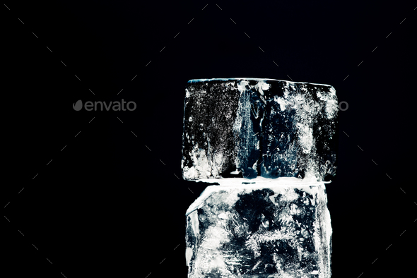 Close Up View Of Square Ice Cubes Free Stock Photo and Image 325142980