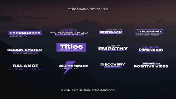Typography Titles Pack for After Effcets Titles template preview
