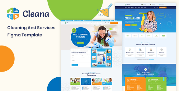 Cleana - Cleaning Services Figma Template