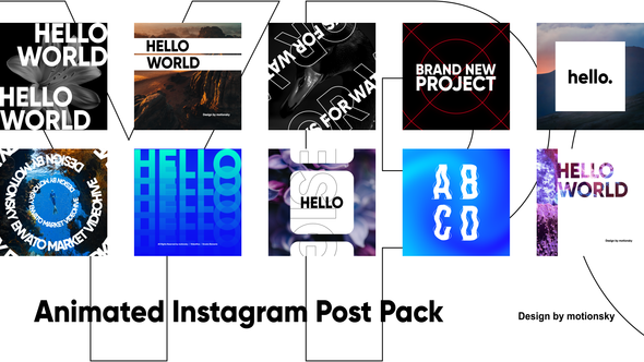10 Animated Instagram Post Pack | After Effects