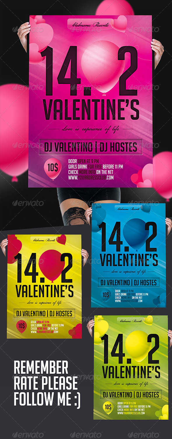 Valentine's Day's Flyer Color - Holidays Events
