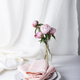 White linen tablecloth and pink napkins - PhotoDune Item for Sale