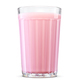 Faceted glass of strawberry milkshake isolated on white. Dairy product. - PhotoDune Item for Sale