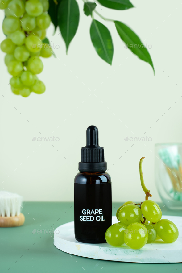 Organic bio grape cosmetics. Extract, grape seed oils, serum. Grapes are a powerful antioxidant
