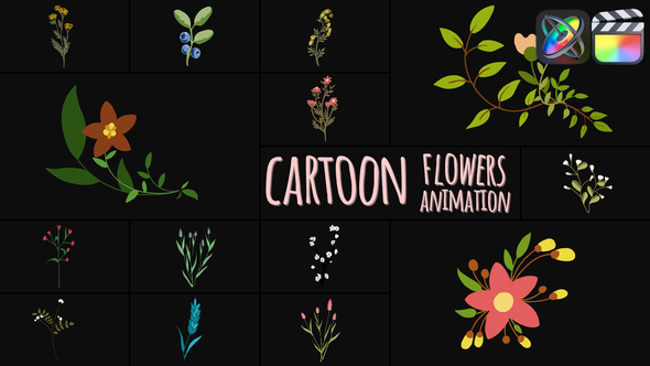 Cartoon Flowers Animations for FCPX