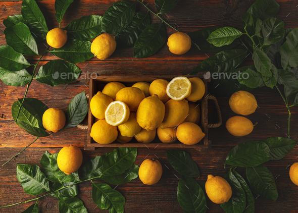 Crate full of lemons - Stock Photo - Images