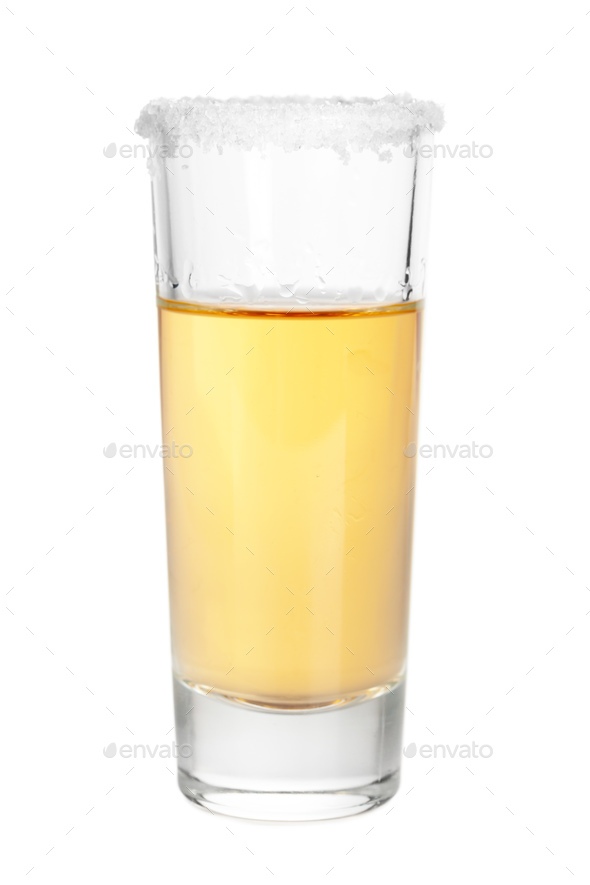 Cocktail. Vodka, gin, tequila isolated on white background Stock Photo