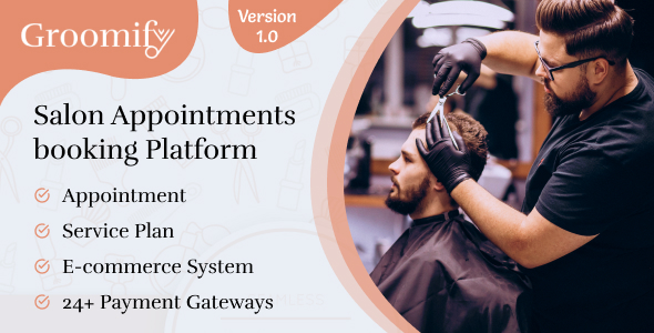 Groomify  Barbershop, Salon, Spa Booking and ECommerce Platform