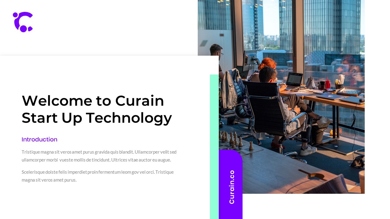 Curain - Creative Start Up Google Slides Template, Presentation Templates