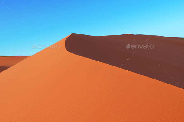 Sand dune in Saudi desert - Beautiful Arabian desert - Stock Photo - Images