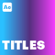 Animated Titles - VideoHive Item for Sale