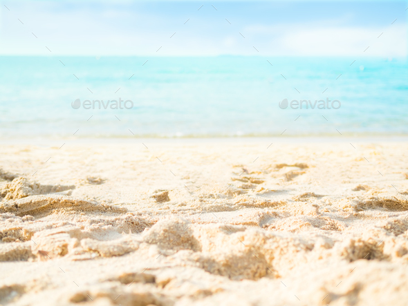 Sea Beach Summer Background,Ocean and Blue Sky Horizon Tropical Nature - Stock Photo - Images