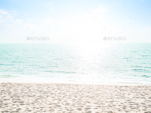 Sea Beach Ocean Sky with Horizon Background - Stock Photo - Images