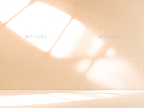 Background Light Shadow on Wall Room,Abstract White Orange Studio Product Summer - Stock Photo - Images