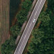 Top view of straight asphalt highway through countryside landscape in summer, drone pov - PhotoDune Item for Sale