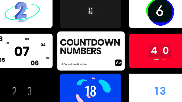 Countdown Numbers for After Effects Elements template preview