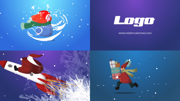 Cartoon Christmas Logo Pack for DaVinci Resolve