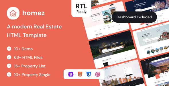 Wondrous Homez - Real Estate HTML + RTL Template