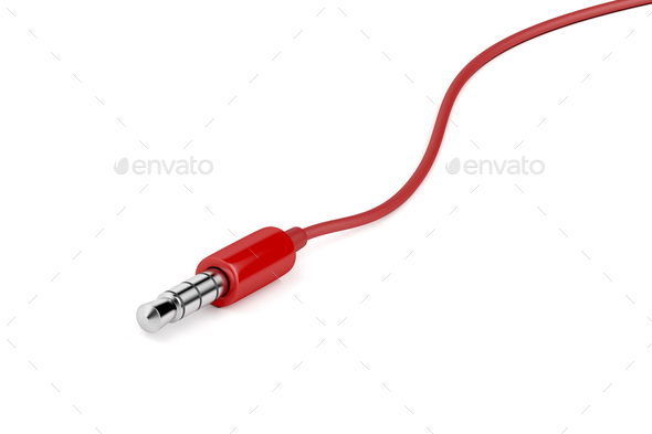 Red audio jack - Stock Photo - Images