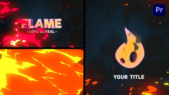 2D Cartoon Fire Tornado Logo Reveals [Premiere Pro]