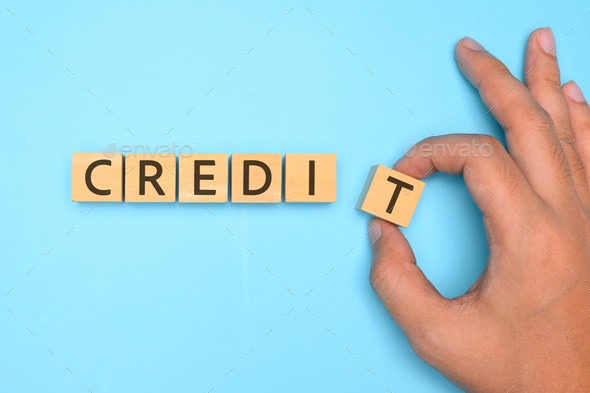 Credit text on background, Investment strategy and benefits