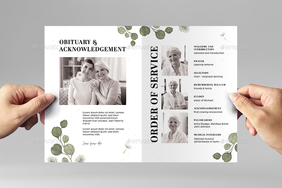 Funeral Program Template, Print Templates | GraphicRiver