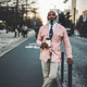 Charming Black Man in Pink Jacket - PhotoDune Item for Sale