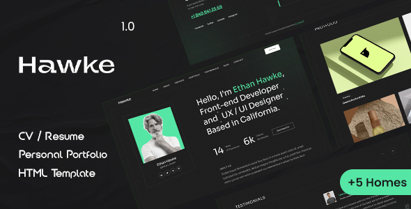 Hawke - Personal One Page Portfolio HTML Template