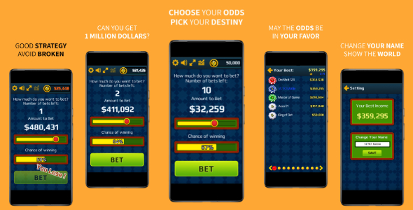 Choose Your Odds - HTML5 Lucky Casino Gambling Bet Game | CONSTRUCT 3 | HTML5 | C3P | APK