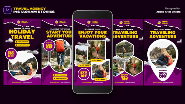 Travel Agency Instagram Stories Product Promo template preview