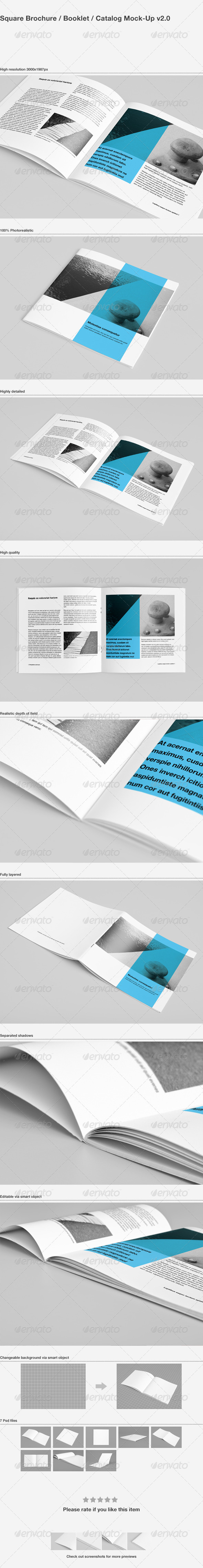 Square Brochure / Booklet / Catalog Mock-Up - Brochures Print