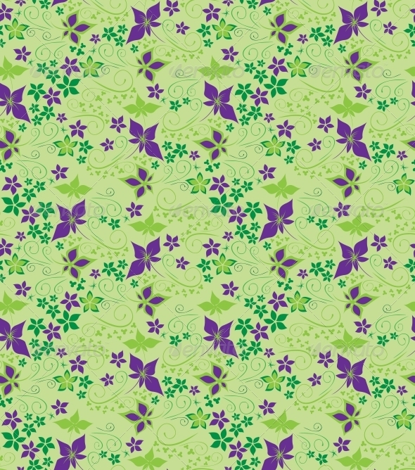 Decorative floral seamless background - Patterns Decorative
