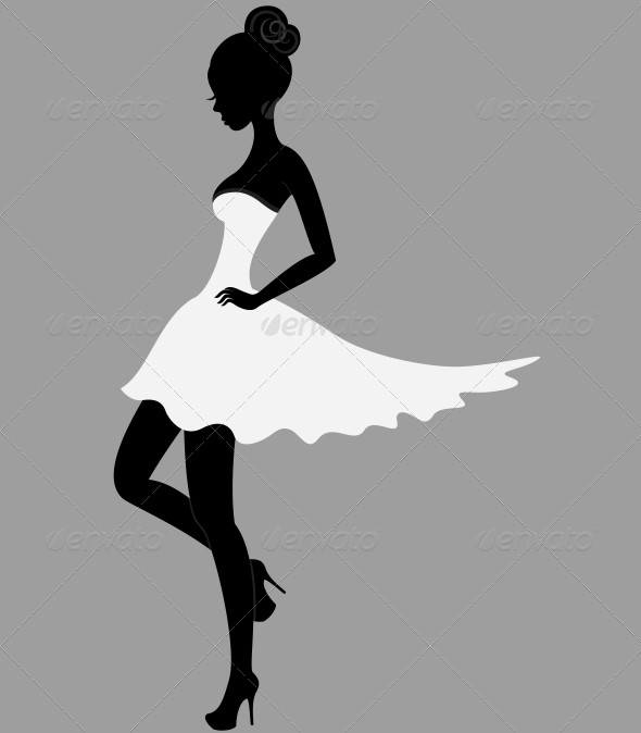 Beautiful girl in white dress - People Characters