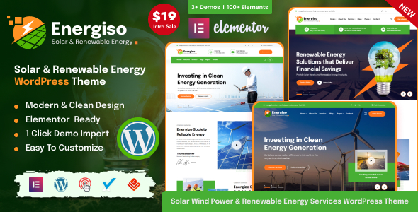 Energiso – Solar and Renewable Energy WordPress Theme
