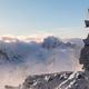 Rock Statue, Inuksuk, on top of a Snow Covered Mountain Top - PhotoDune Item for Sale