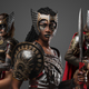Three female warriors from past with armors and cold steel - PhotoDune Item for Sale
